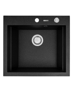 Chiuveta bucatarie Pyramis Siros, finisaj pyragranit black, 57 x 51 cm