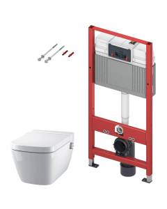 Pachet rezervor apa, incastrat, TECE Base 9400401, vas WC, capac, sistem de fixare incluse