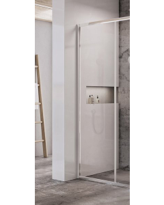 Perete lateral fix Ravak Blix Slim X9BM40C00Z1,  80 x 195 cm, sticla transparenta, profil crom lucios