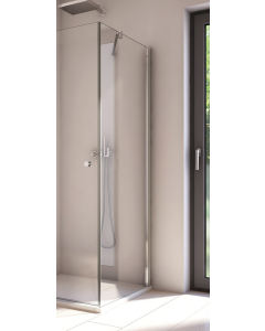 Perete fix pentru cabina dus, Sanswiss Solino, sticla transparenta, profil cromat, 90 x 200 cm