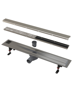 Rigola dus cu gratar faiantabil din otel inoxidabil, APZ13-DOUBLE9 FIT AND GO, 95 cm