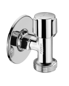 Robinet coltar Schell Comfort cu rozeta, pentru economie spatiu, filet exterior, 1/2" x 3/4"