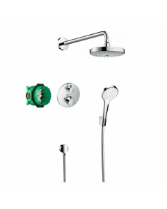 Sistem dus Hansgrohe Croma Select S 27295000, termostat, incastrat, cromat