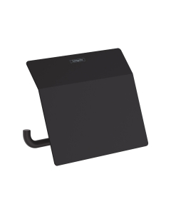 Suport pentru hartie igienica cu capac, Hansgrohe AddStoris 41753670, finisaj negru mat