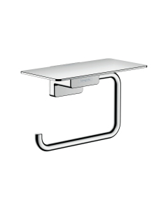Suport pentru hartie igienica cu etajera, Hansgrohe AddStoris 41772000, finisaj cromat