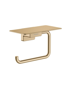 Suport pentru hartie igienica cu etajera, Hansgrohe AddStoris 41772140, finisaj bronz periat