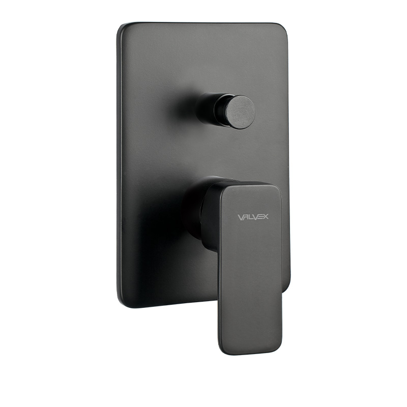 Baterie baie incastrata, pentru cada/dus, Valvex Loft Black 2455970 + corp incastrat, monocomanda, finisaj negru mat