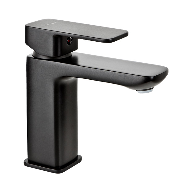 Baterie baie pentru lavoar, Valvex Loft Black 2455900, stativa, monocomanda, finisaj negru mat, ventil
