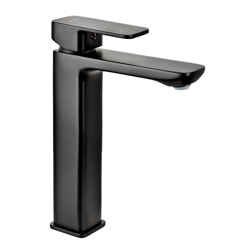Baterie baie pentru lavoar, Valvex Loft Black 2455910, stativa, monocomanda, finisaj negru mat