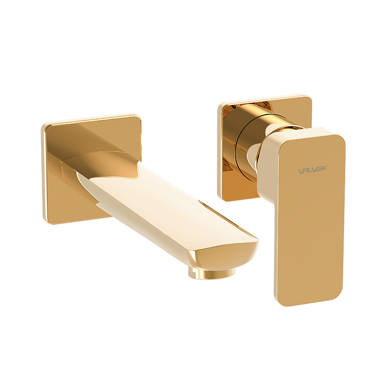 Baterie baie pentru lavoar, Valvex Loft Gold 2455860, incastrata, monocomanda, alama, finisaj auriu lucios