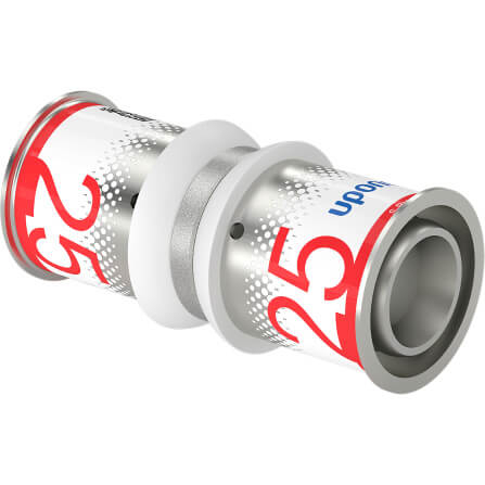 Racord presare drept dublu S - Press Uponor, alama, D 25.2 mm 
