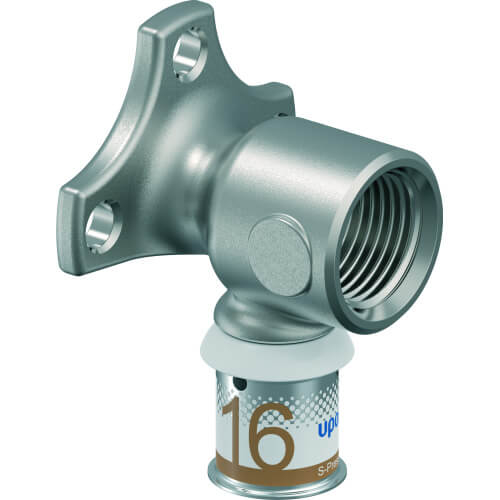 Cot presare cu suport S - Press Uponor, alama, filet interior, D 16 x 1/2"
