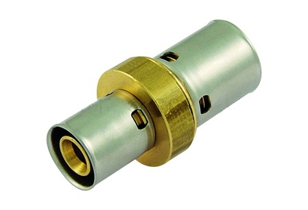 Racord presare drept redus PeX Tiemme, alama, D 20.2 x 16.2 mm 