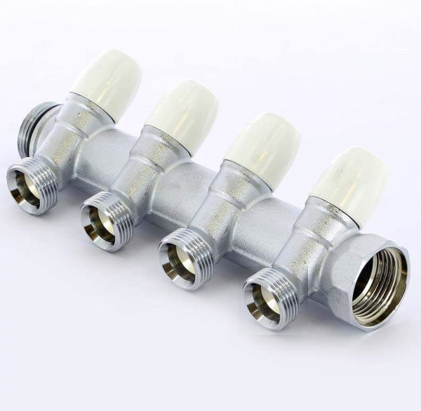 Distribuitor cu robinet, 4 x 3/4", Tiemme 1877K
