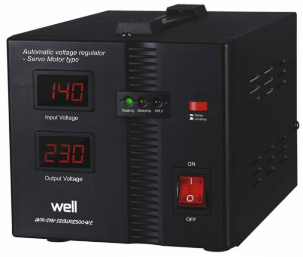 Stabilizator de tensiune cu servomotor SECURE 500VA/300W Well