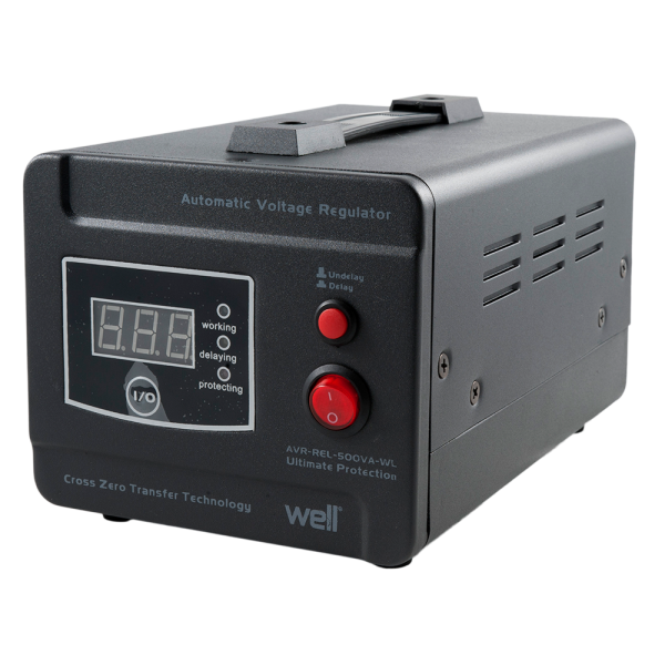 Stabilizator de tensiune cu releu POWERUP 500VA/300W Well