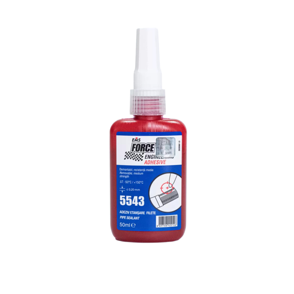 Adeziv etansant pentru filete metalice, Ems Force 5543, demontabil, 50 ml