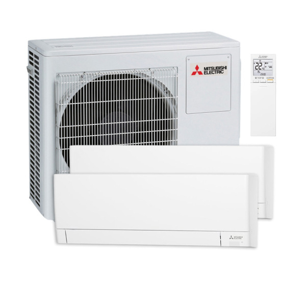 Aparat aer conditionat multisplit, Mitsubishi Electric AY, 1 x UE 28000 BTU, 1 x UI 18000 BTU, 1 x UI 12000 BTU, A++/A+, inverter, Wi-Fi, filtru aer, functie incalzire, dezumidificare, anti-mucegai, auto-curatare, I Save, mod auto-diagnosticare