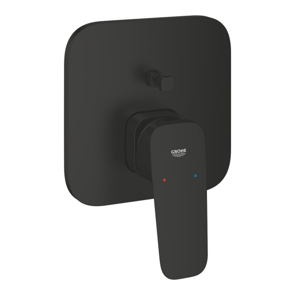 Baterie baie incastrata pentru cada / dus, Grohe Cubeo 1017782430, montaj incastrat, monocomanda, finisaj negru mat