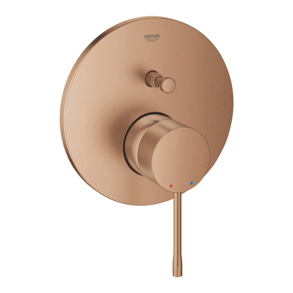 Baterie baie incastrata pentru cada / dus, Grohe Essence 24058DL1, montaj incastrat, monocomanda, finisaj cupru