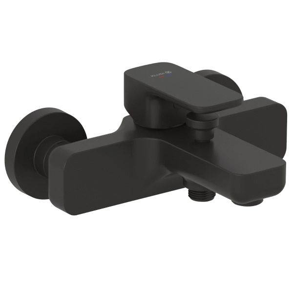 Baterie baie pentru cada / dus, Kludi Renon 426913975, montaj pe perete, monocomanda, finisaj negru mat