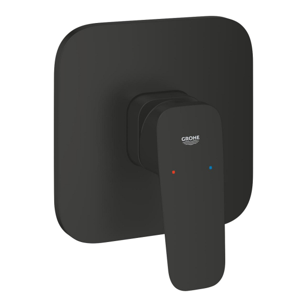 Baterie baie pentru dus, Grohe Cubeo 1017772430, monocomanda, montaj incastrat, finisaj negru mat