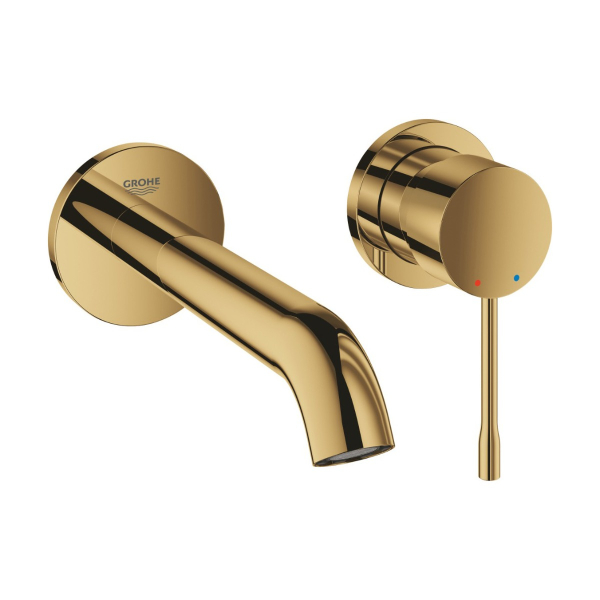 Baterie baie pentru lavoar, Grohe Essence 19408GL1, marimea M, montaj incastrat, monocomanda, finisaj auriu lucios