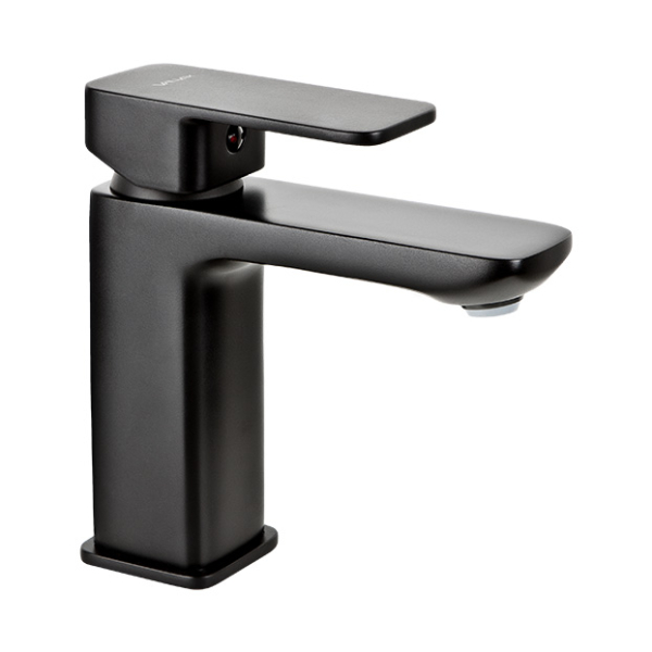 Baterie baie pentru lavoar, Valvex Loft Black 2455900, stativa, monocomanda, finisaj negru mat, ventil 