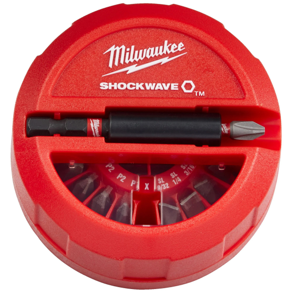 Biti pentru insurubare de impact, Milwaukee Shockwave Impact Duty, 4932430904, cu adaptor magnetic, 15 piese
