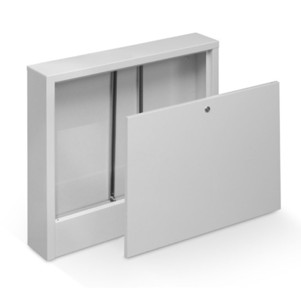 Caseta metalica pentru colectori/distribuitori, pentru incalzire in pardoseala cu agent termic, montaj pe perete, KAN-therm SNE-6, 1140 x 580 x 110 mm