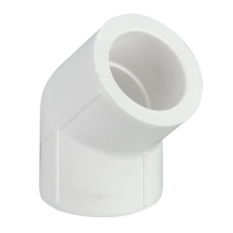 Cot PPR, 75 x 75 mm, alb, 45 grade