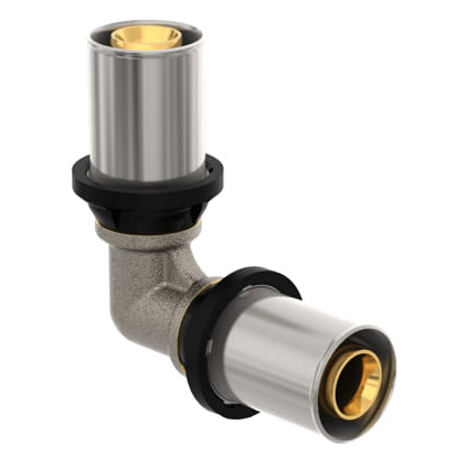 Cot presare dublu FAZ4E20A20A000E0 Purmo Cleverfit, pentru sisteme de incalzire, alama, D 20 x 2 mm