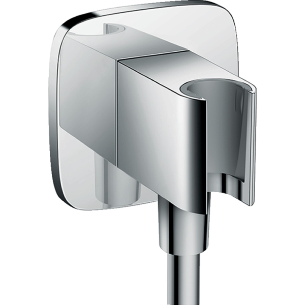Cot racord cu suport dus, Hansgrohe FixFit 26485000, alama sanitara, cromat