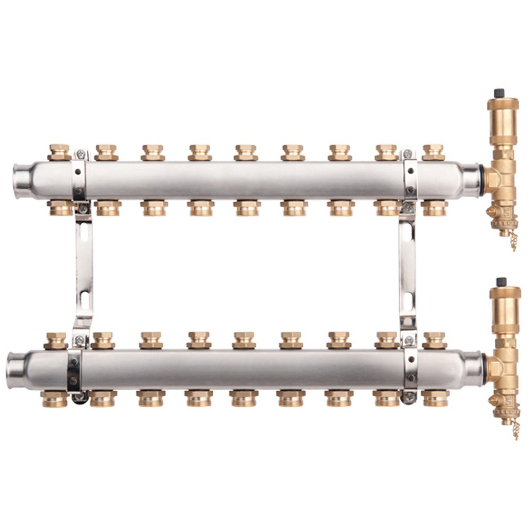 Distribuitor echipat inox 1", 9 cai x 3/4", Valvex Base
