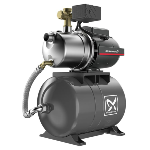 Hidrofor cu pompa electrica centrifuga Grundfos JP 5 - 48 + rezervor 20 L + presostat + manometru + furtun flexibil + racord, 1390 W