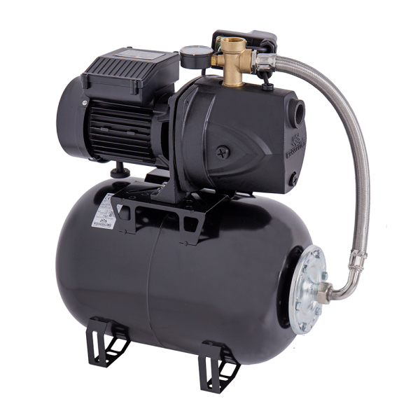 Hidrofor Wasserkonig FL446625, cu pompa autoamorsanta din fonta + vas 24 L + presostat + manometru + furtun flexibil + racord 5 cai, 900 W