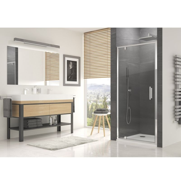 Usa batanta, SanSwiss Ocelia, 90 x 190 cm, sticla transparenta, profil slefuit, OCEP0905007
