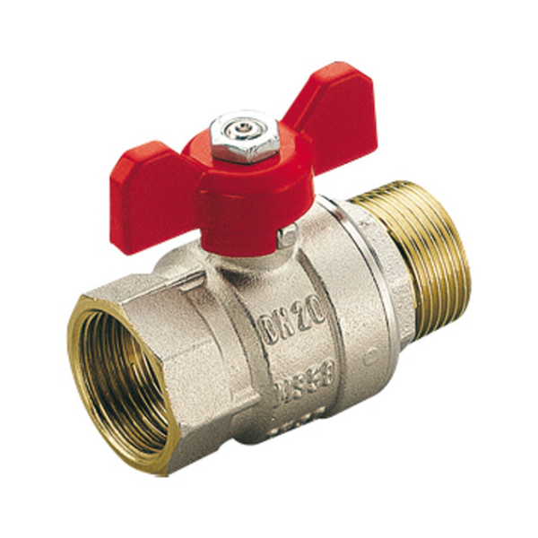 Robinet de trecere cu bila Tiemme Tornado, alama, filet interior-exterior, 3/8", maner fluture