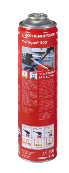  Butelie gaz, Rothenberger Multigas 300, 600 ml
