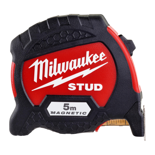 Ruleta cu banda metalica, cu magnet, cu blocare, cu agatatoare, Milwaukee Stud 4932471626, 5 m