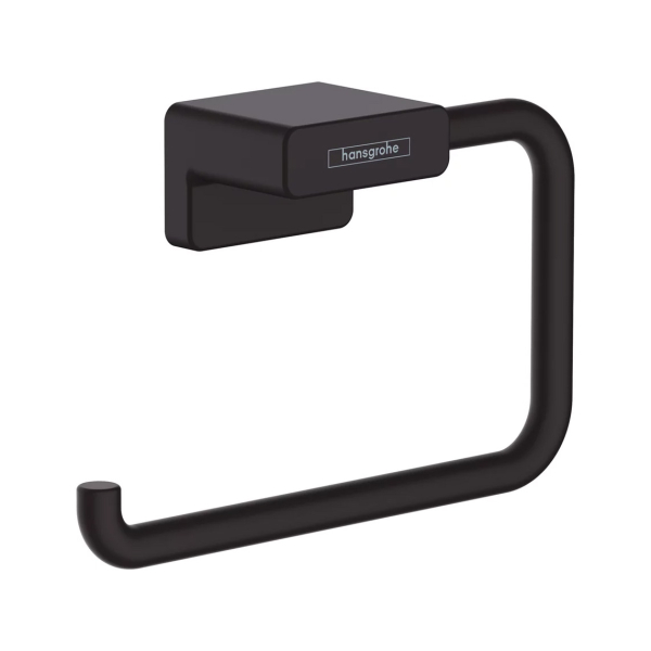Suport pentru hartie igienica, Hansgrohe AddStoris 41771670, finisaj negru mat, fara clapeta
