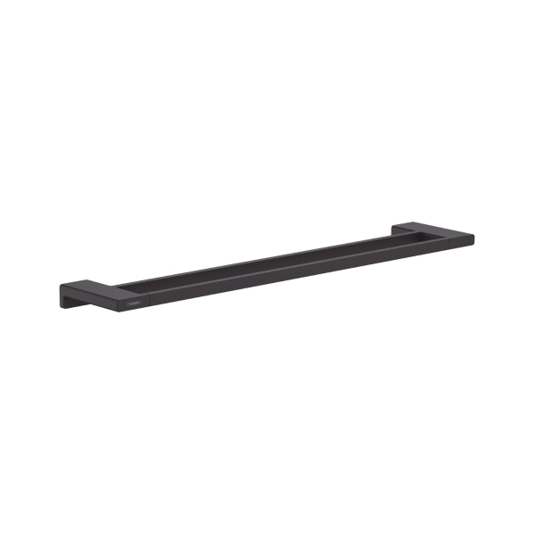 Suport prosop baie Hansgrohe AddStoris 41743670, tip bara, finisaj negru mat, cu doua brate