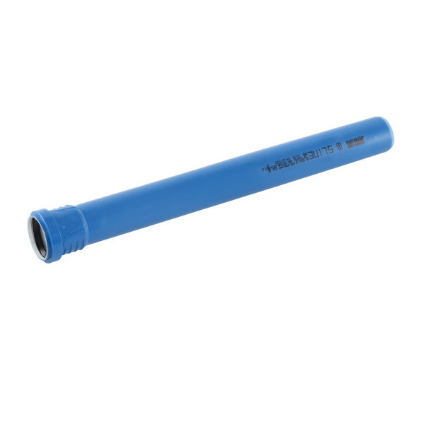 Teava PP pentru scurgere canalizare interioara, cu inel, fonoabsorbanta, 50 mm, 1 m, albastru