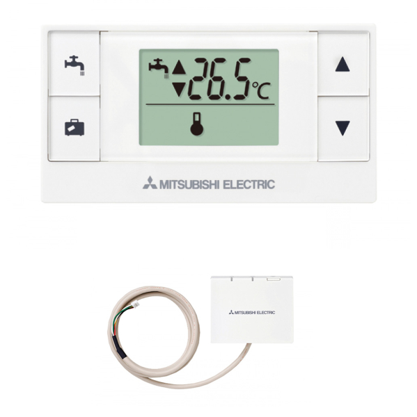 Termostat de ambient, pentru pompa de caldura, Mitsubishi Electric PAR-WT50R-E + PAR-WR51R-E, Wi-Fi