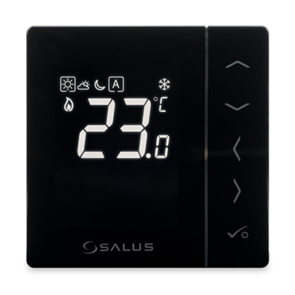 Termostat pentru incalzire in pardoseala, Salus VS35B, incastrabil, afisaj digital, negru