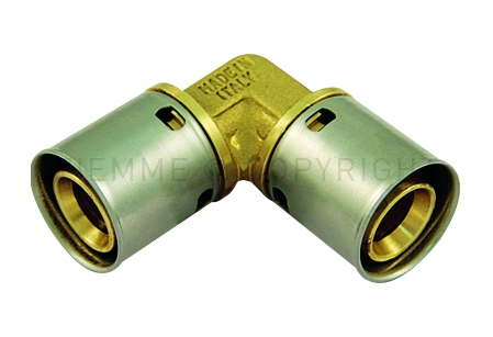 Cot presare dublu PeX Tiemme, alama, D 32 x 2.9 mm