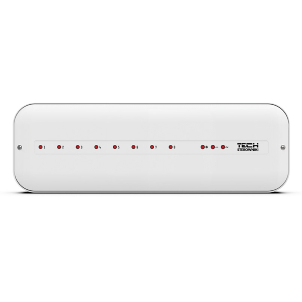 Unitate de comanda pentru incalzire in pardoseala, cu fir, Tech EU-L-5s, 8 zone, modul pompa si cazan, IP20, 230 V, alb